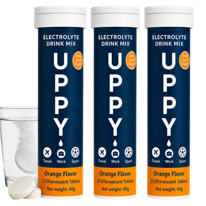Uppy!  Electrolyte Hydration Drink Mix Tablets, 30 Count  – Jet Lag & Daily Hydration