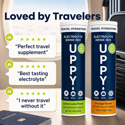 Uppy! Original Electrolyte Tablets Sample Pack – 1 Lemon-Lime + 1 Orange Tube