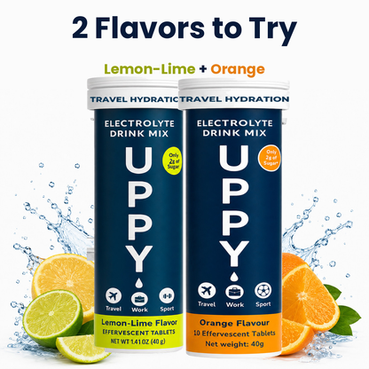 Uppy! Original Electrolyte Tablets Sample Pack – 1 Lemon-Lime + 1 Orange Tube