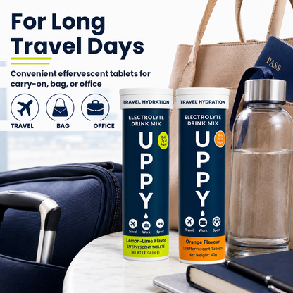 Uppy! Original Electrolyte Tablets Sample Pack – 1 Lemon-Lime + 1 Orange Tube